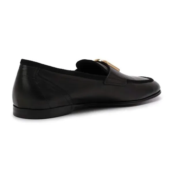 Giày Lười Nam Dolce & Gabbana D&G Leather Loafers Shoes A50462 AQ993 80999 Màu Đen Size 6