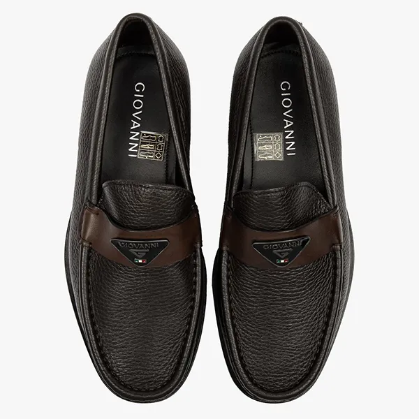 Giày Lười Nam Giovanni Loafer GSH0121-1 Màu Đen Phối Nâu Size 39
