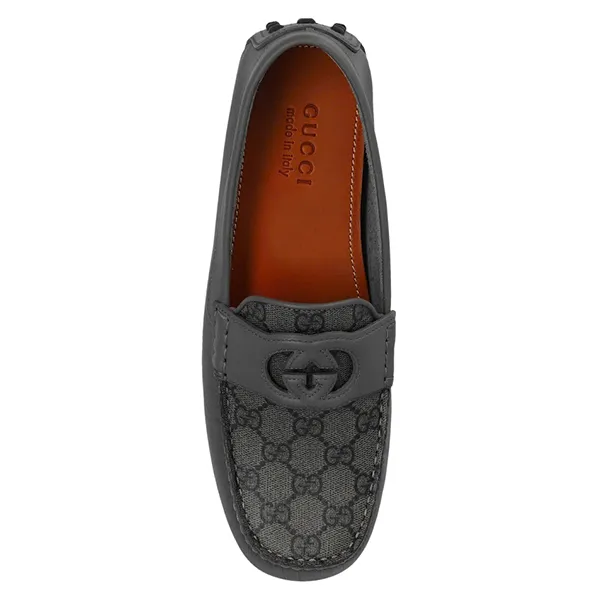 Giày Lười Nam Gucci Grey Moccasins With Logo 730148 AABYO-1349 Màu Xám Đậm Size 6