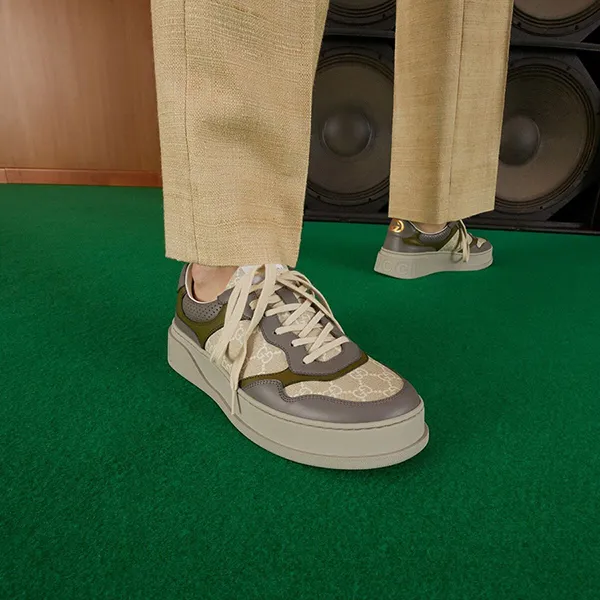 Giày Sneaker Nam Gucci GG 700641UPG901282 Màu Be Xám Size 40.5 - Giày - Vua Hàng Hiệu