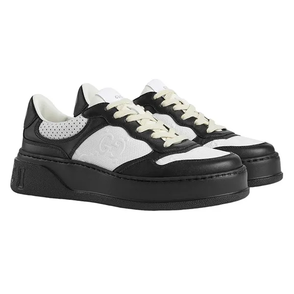 Giày Sneaker Nam Gucci GG Embossed White Black 669582 AAA4T 1068 Màu Đen Trắng Size 6