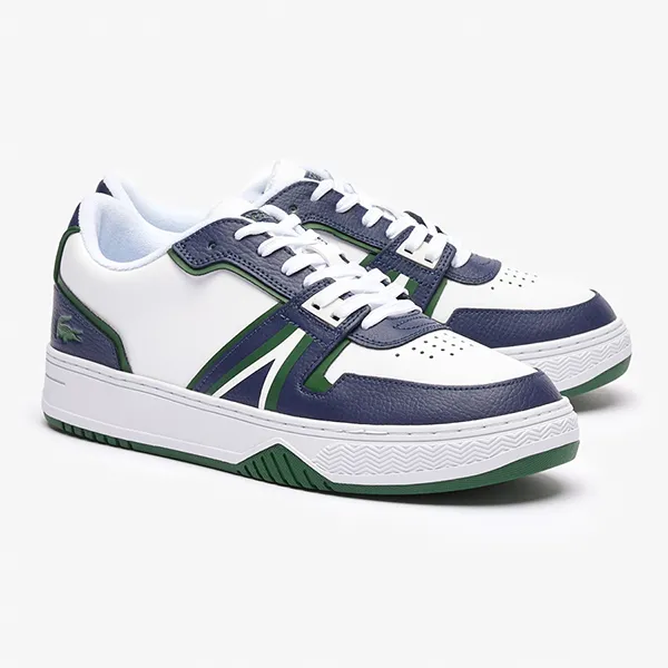 Giày Sneaker Nam Lacoste Contrasted Leather L001 47SMA0058 Màu Xanh Phối Trắng Size 43