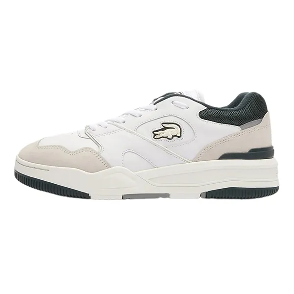 Giày Thể Thao Nam Lacoste Men's Lineshot Leather Sneakers 46SMA0088 1R5 Màu Trắng - Xanh Size 39.5