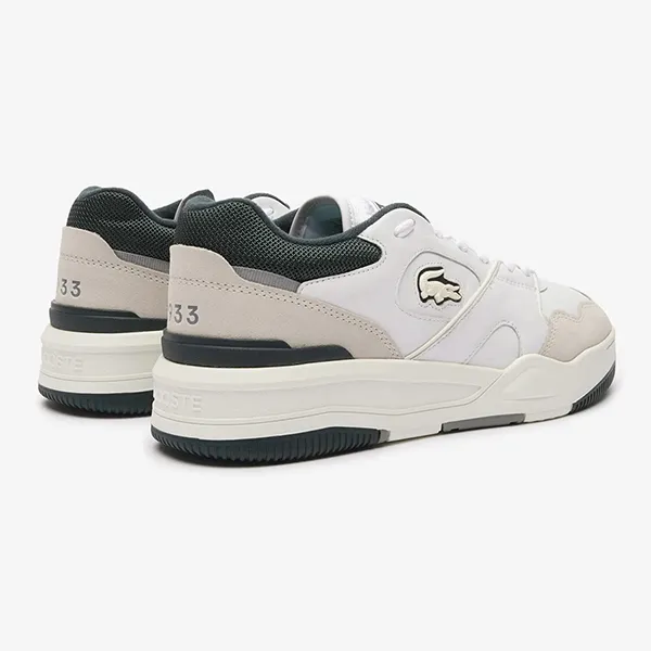Giày Thể Thao Nam Lacoste Men's Lineshot Leather Sneakers 46SMA0088 1R5 Màu Trắng - Xanh Size 39.5