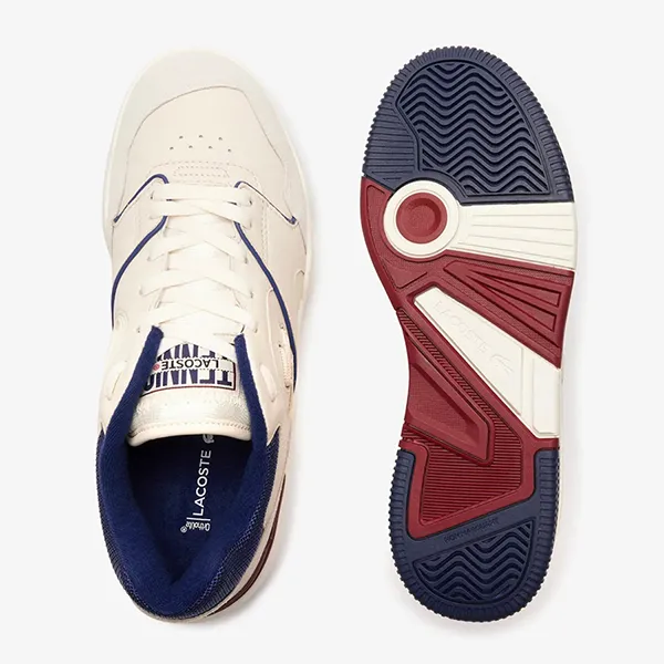 Giày Thể Thao Lacoste Men's Lineshot Leather Sneakers 46SMA0088 WN1 Màu Trắng - Đỏ Size 43