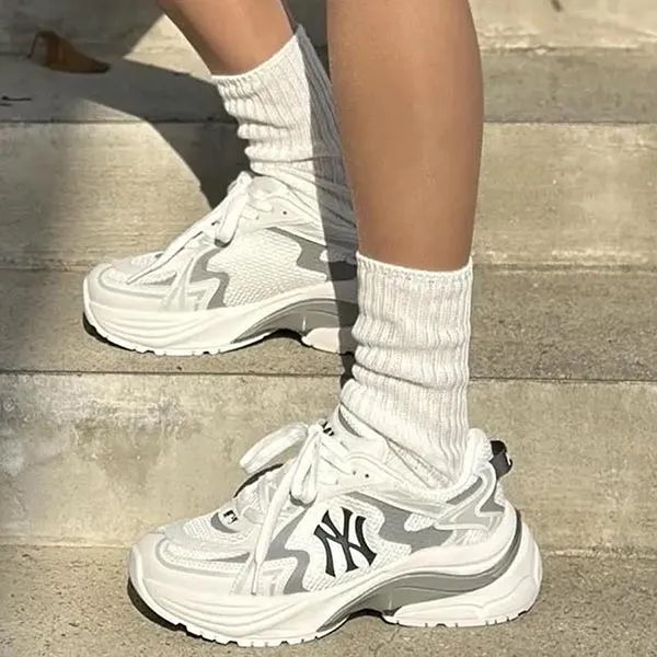 Giày Thể Thao MLB Curve Runner New York Yankees 3ARNSPL4N-50WHS Màu Trắng Xám Size 230