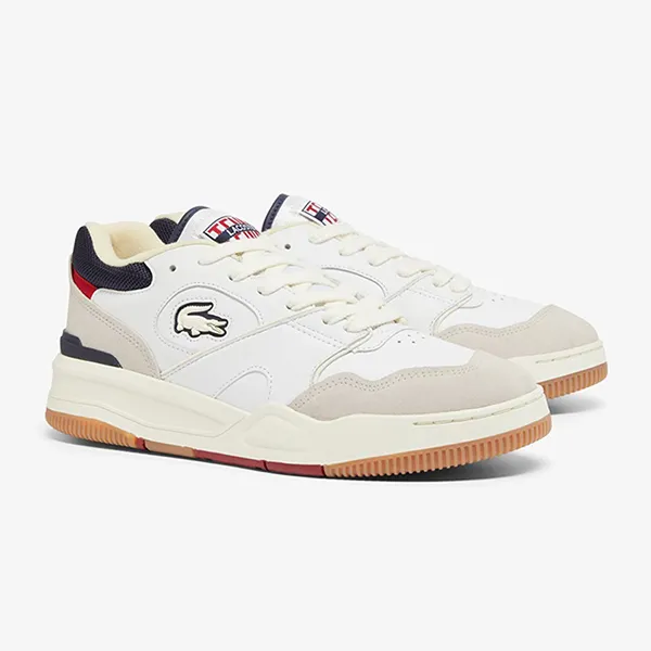 Giày Thể Thao Nam Lacoste Lineshot Leather 7-48SMA010240F Màu Trắng Sữa Size 42 - Giày - Vua Hàng Hiệu