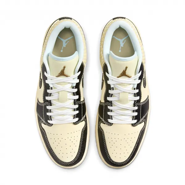 Giày Thể Thao Nam Nike Air Jordan 1 Low SE HQ3437-101 Màu Đen Phối Trắng Kem Size 42.5 - Giày - Vua Hàng Hiệu