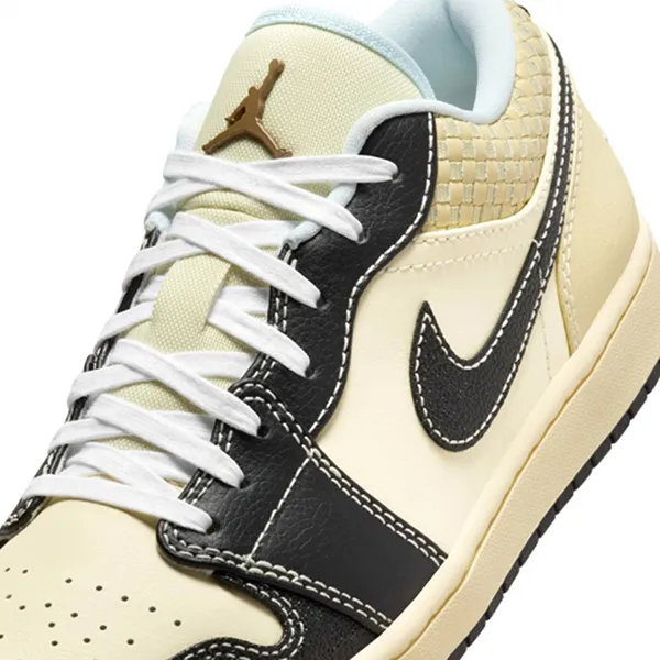 Giày Thể Thao Nam Nike Air Jordan 1 Low SE HQ3437-101 Màu Đen Phối Trắng Kem Size 42.5 - Giày - Vua Hàng Hiệu