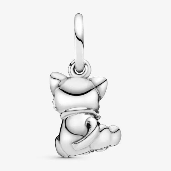 Hạt Vòng Charm Pandora Cat Silver Dangle With Black Enamel Charm 798011EN16 Màu Bạc