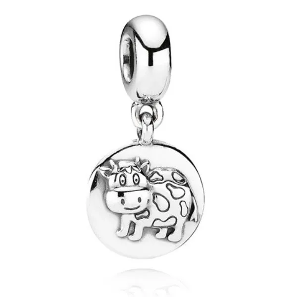 Hạt Vòng Charm Pandora Retired Chinese Zodiac Bead With Ox Dangle Charm 790881 Màu Bạc