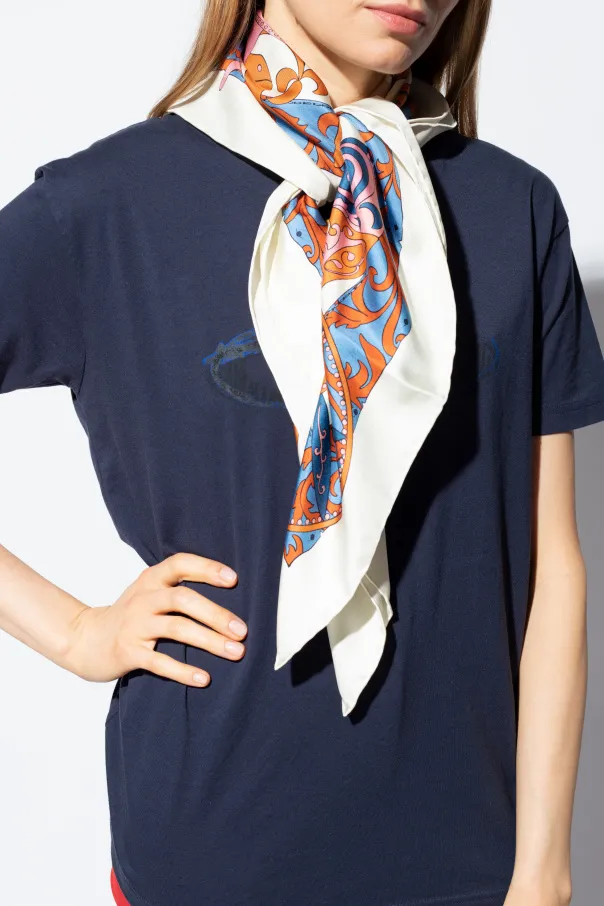 Khăn Lụa Nữ Salvatore Ferragamo Print Silk Scarf Màu Kem Họa Tiết - Thời trang - Vua Hàng Hiệu