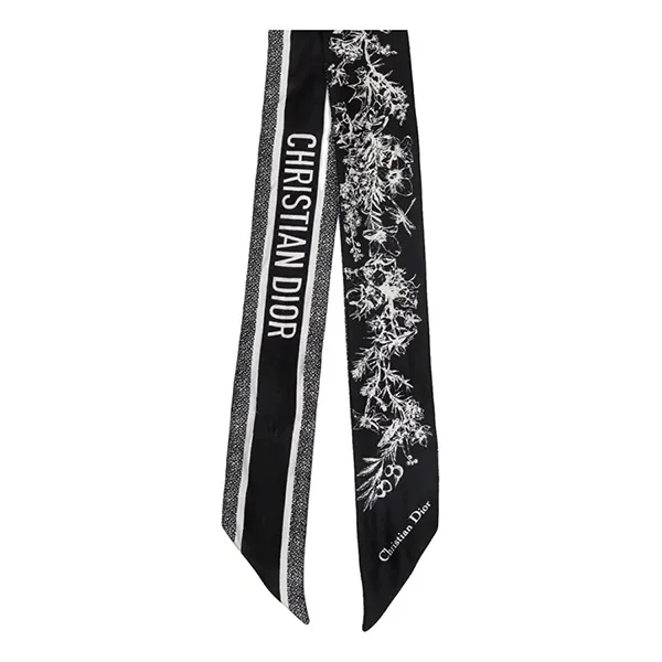 Khăn Nữ Dior Mitzah Silk Toile De Jouy Flowers Màu Xanh Navy - Thời trang - Vua Hàng Hiệu