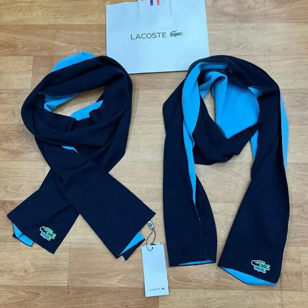 Khăn Len Lacoste Wool Double Sided Blue Scarf RE7842.8G0 Màu Xanh Đen