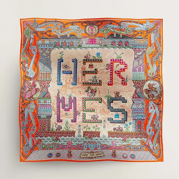 Khăn Nữ Hermès Super Silk Quest Scarf 90 Phối Màu - Thời trang - Vua Hàng Hiệu