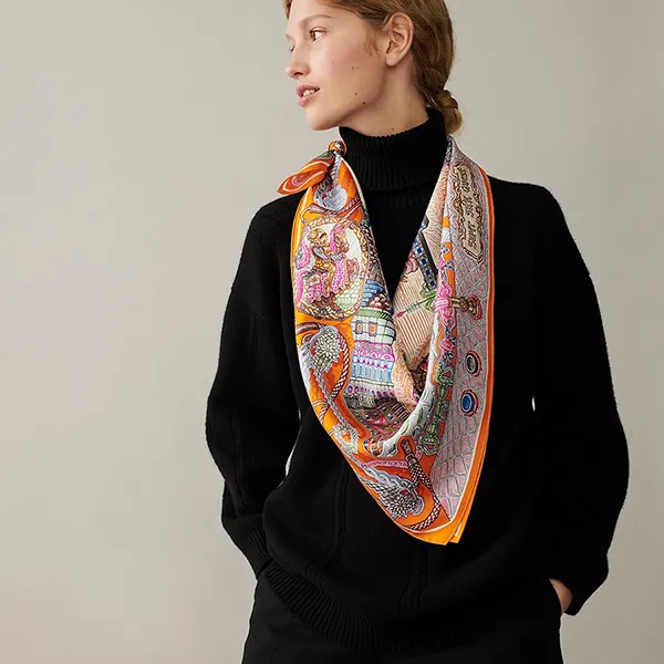 Khăn Nữ Hermès Super Silk Quest Scarf 90 Phối Màu - Thời trang - Vua Hàng Hiệu