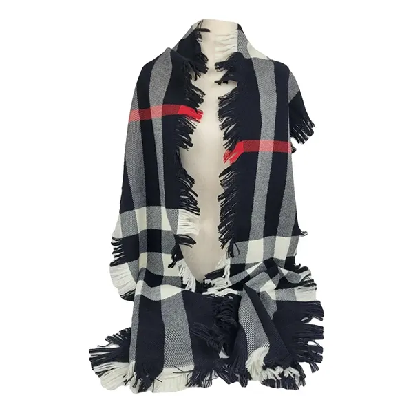 Khăn Quàng Cổ Burberry Wool Half Mega Fashion Plaid Check Scarf Màu Đen Kẻ