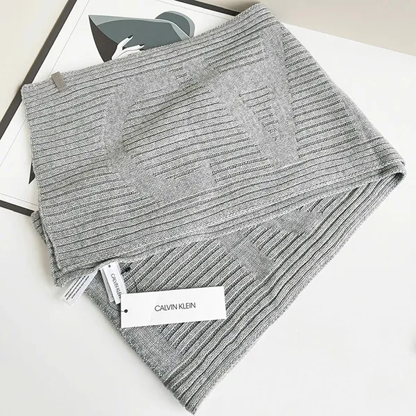 Khăn Quàng Cổ Nữ Calvin Klein CK Plaited Logo Scarf Grey Màu Xám - Thời trang - Vua Hàng Hiệu