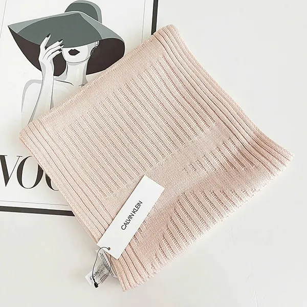 Khăn Quàng Cổ Nữ Calvin Klein CK Plaited Logo Scarf Pink Màu Hồng Phấn - Thời trang - Vua Hàng Hiệu