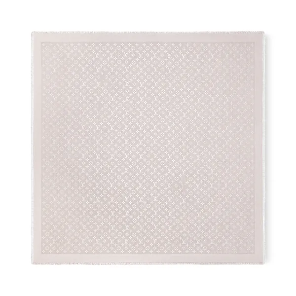 Khăn Quàng Cổ Nữ Louis Vuitton LV Monogram Classic Shawl M71336 Màu Greige