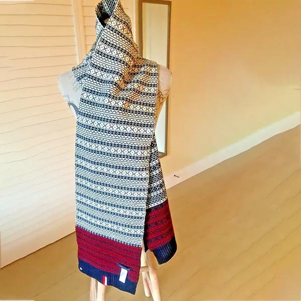 Khăn Quàng Cổ Tommy Hilfiger Cotton Scarf Phối Màu