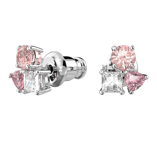 Khuyên Tai Nữ Swarovski Attract Pierced Earrings 5570994 Màu Hồng Phối Bạc