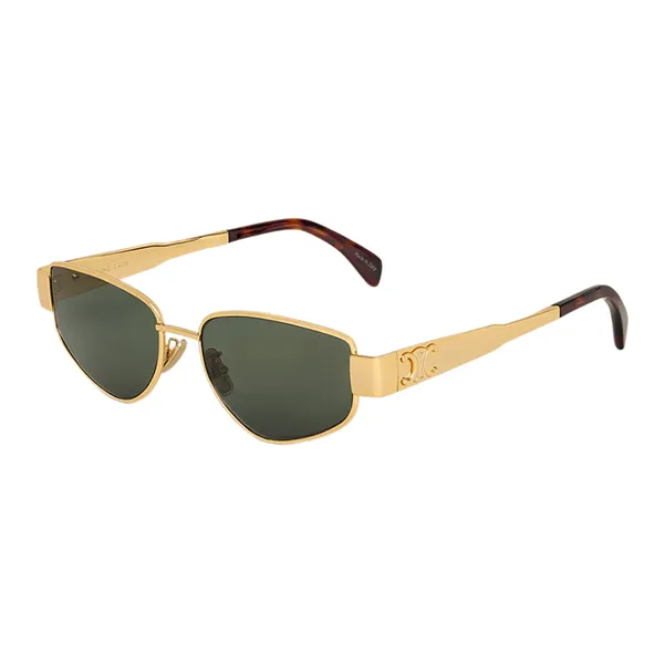 Kính Mát Celine Triomphe Metal 04 Sunglasses In Metal 4S293CMLB.35SG Màu Xanh - Vàng - Kính mắt - Vua Hàng Hiệu