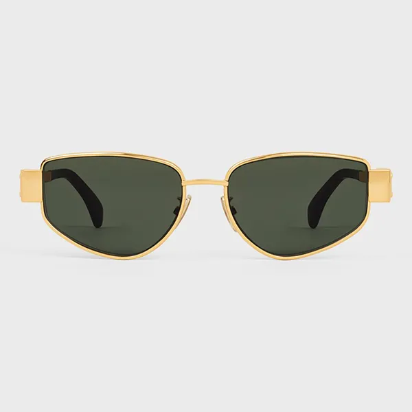 Kính Mát Celine Triomphe Metal 04 Sunglasses In Metal 4S293CMLB.35SG Màu Xanh - Vàng - Kính mắt - Vua Hàng Hiệu