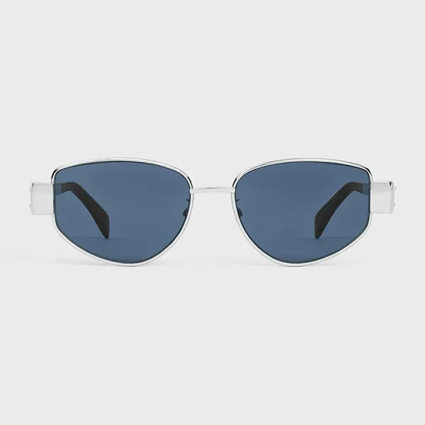 Kính Mát Celine Triomphe Metal 04 Sunglasses In Metal 4S293CMLB.36SU Màu Xanh Bạc