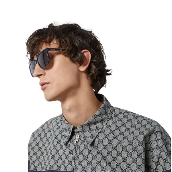 Kính Mát Nam Gucci Sunglasses GG1493S 004 Màu Xanh Blue - Kính mắt - Vua Hàng Hiệu
