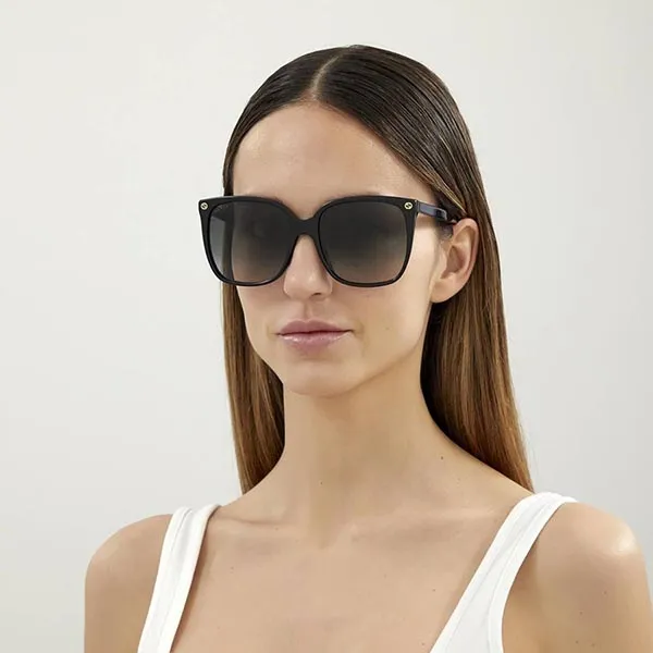 Kính Mát Nữ Gucci Sunglasses GG0022S 001 Màu Xám/Đen