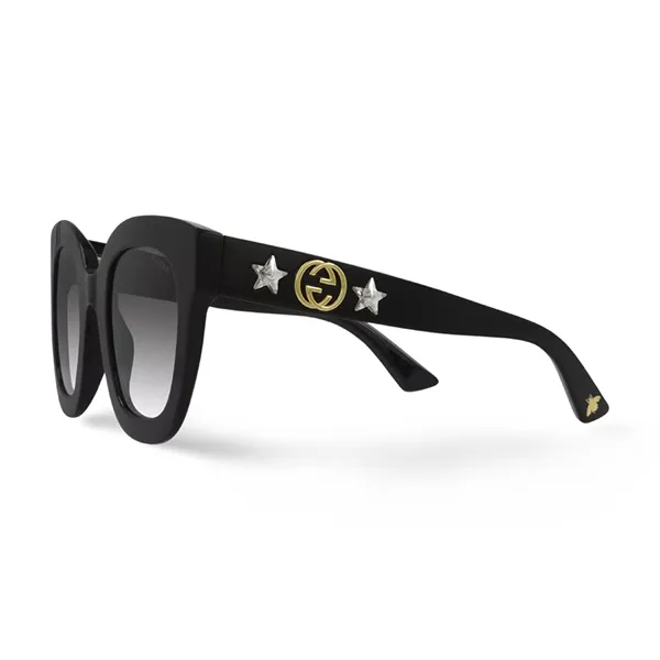 Kính Mát Nữ Gucci Sunglasses GG0208S 001 Màu Đen Xám - Kính mắt - Vua Hàng Hiệu