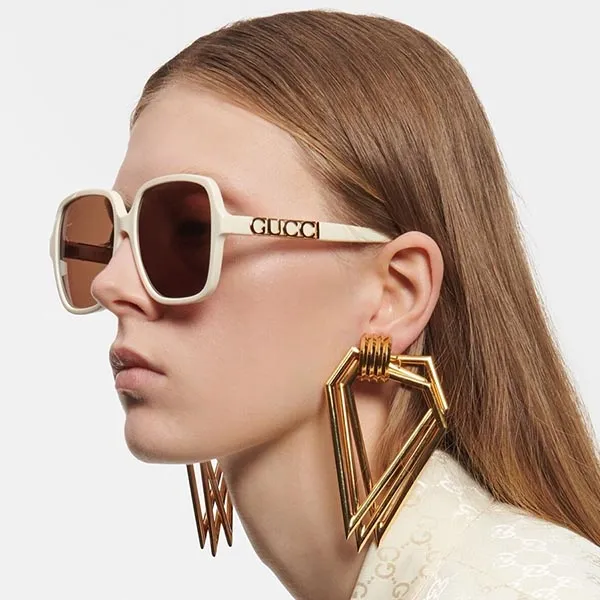 Kính Mát Nữ Gucci Sunglasses GG1189SA 005 Màu Nâu/Kem