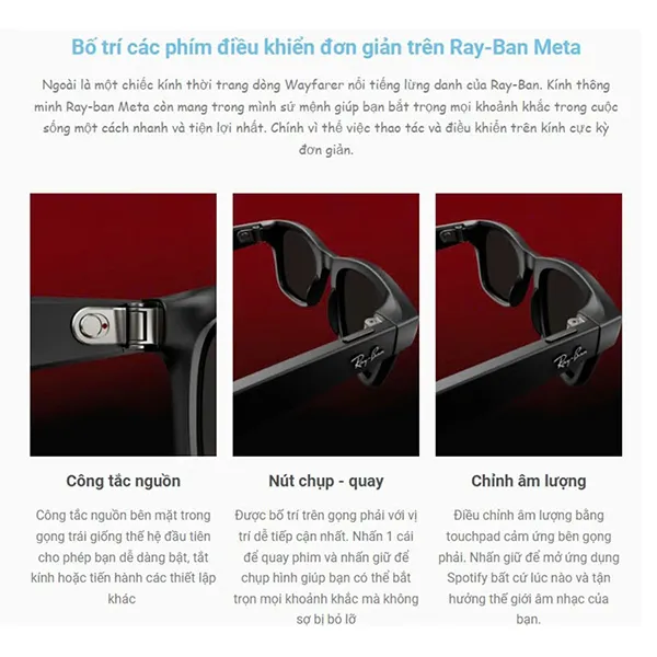 Kính Mát Thông Minh RayBan Meta Glasssses Wayfarer Thế Hệ 2 Màu Đen - Kính mắt - Vua Hàng Hiệu