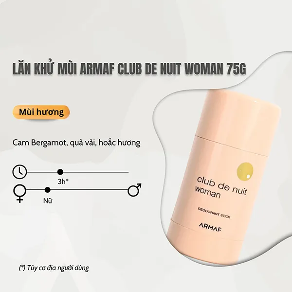 Lăn Khử Mùi Nữ Armaf Club De Nuit Women 75g