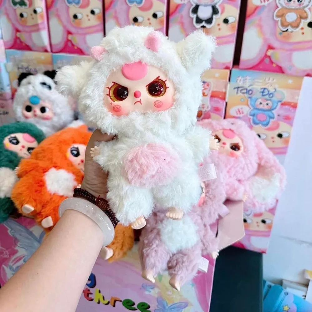 Móc Khóa Baby Three V3 Animal Party Big Cute Plush Series Màu Trắng