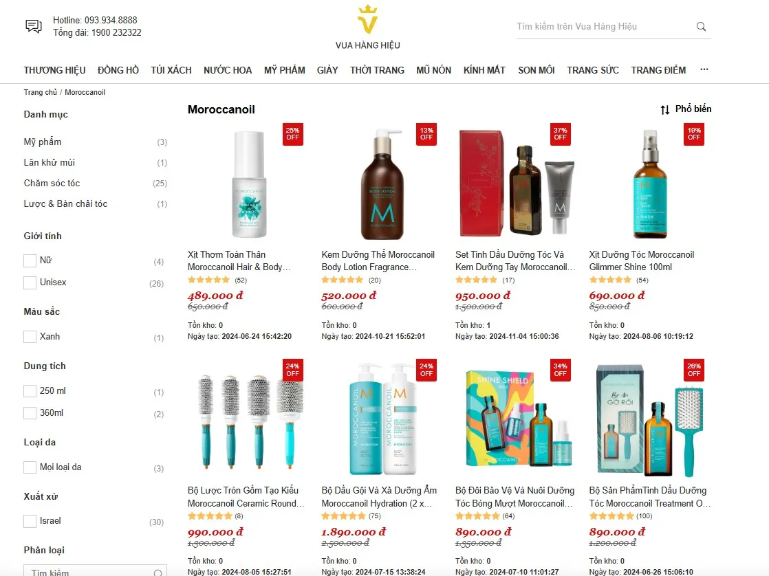 Mua Sản Phẩm Moroccanoil Chính Hãng Tại Vua Hàng Hiệu