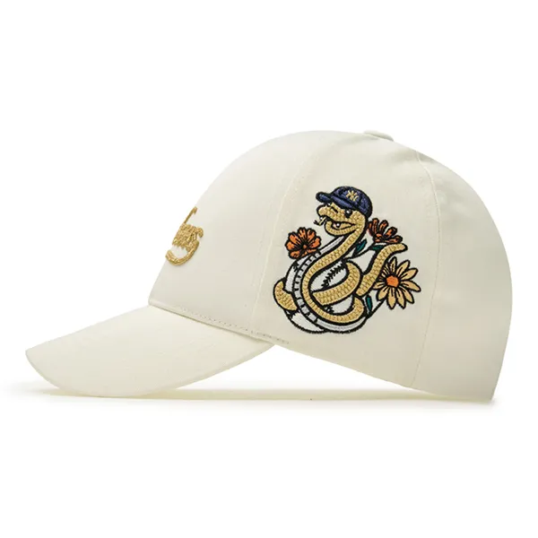 Mũ MLB New Year Snake Structured Ball Cap 3ACPQ015N-50CRM Màu Trắng Kem - Mũ nón - Vua Hàng Hiệu
