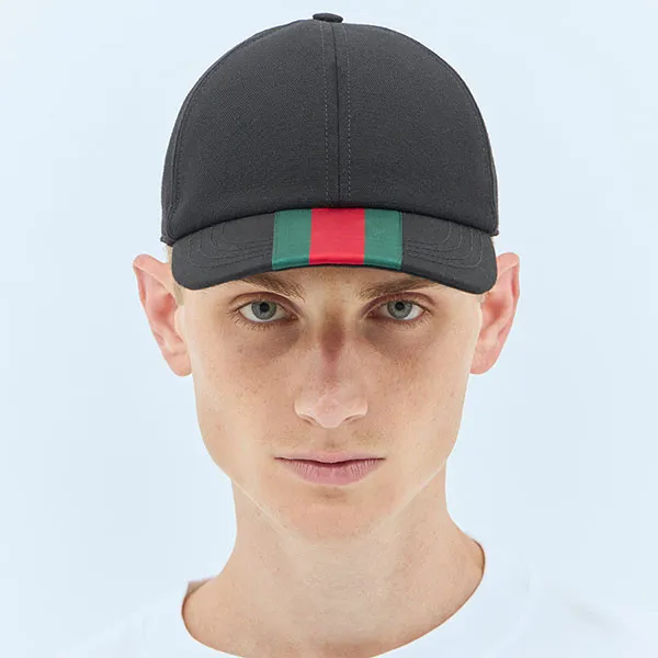 Mũ Nam Gucci Canvas Baseball Hat With Web 797225 4HBBS 1066 Màu Đen Size S
