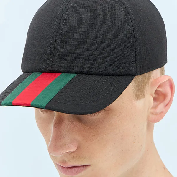 Mũ Nam Gucci Canvas Baseball Hat With Web 797225 4HBBS 1066 Màu Đen Size S