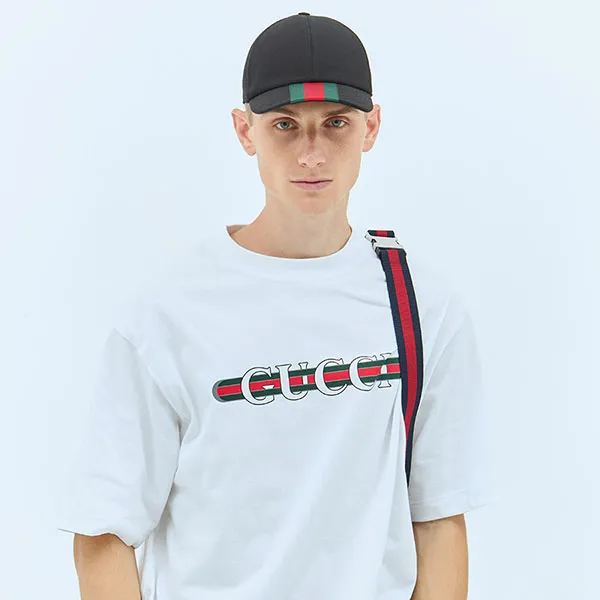 Mũ Nam Gucci Canvas Baseball Hat With Web 797225 4HBBS 1066 Màu Đen Size S