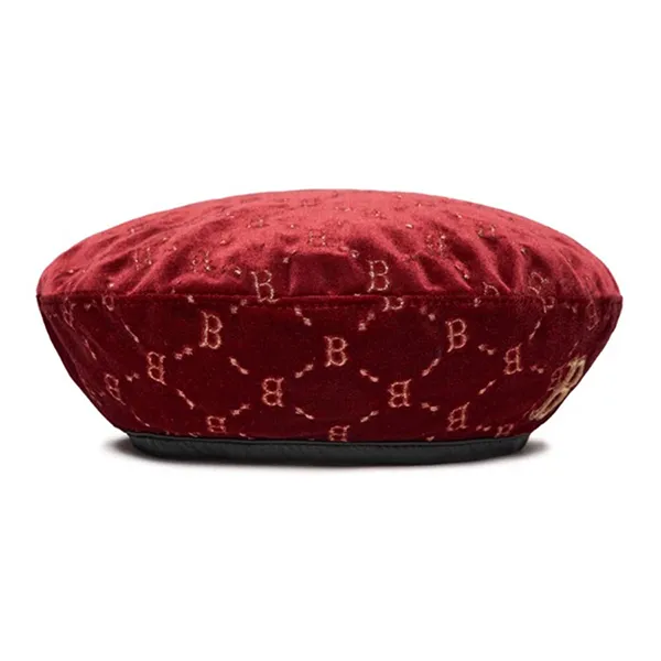Mũ Nồi Nữ MLB Diamond Monogram Velvet Beret Boston Red Sox 3ACBVG016-43WIS Màu Đỏ Thẫm