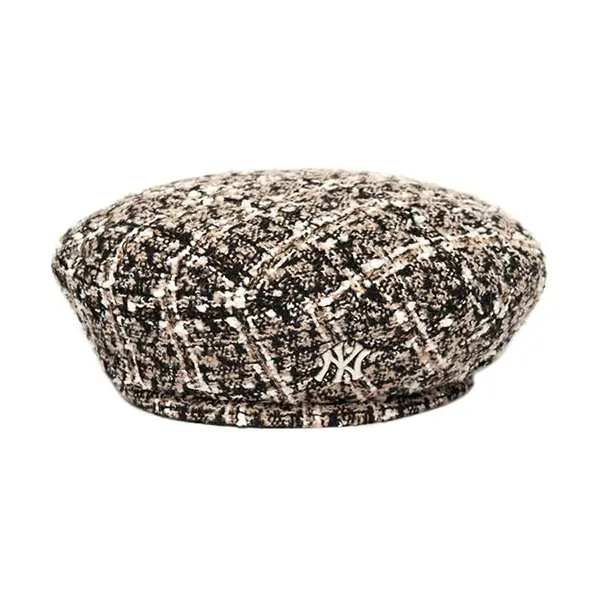 Mũ Nồi MLB Jenny Tweed Beret New York Yankees 3ACBB9616-50BGL Màu Đen Be - Mũ nón - Vua Hàng Hiệu