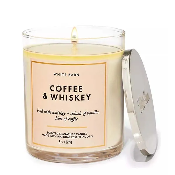 Nến Thơm Bath & Body Works Coffee & Whiskey Single Wick Candle 227g - Nến thơm - Vua Hàng Hiệu