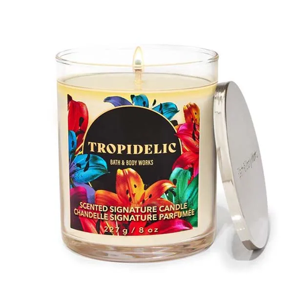 Nến Thơm Bath & Body Works Tropidelic Signature Single Wick Candle 227g - Nến thơm - Vua Hàng Hiệu