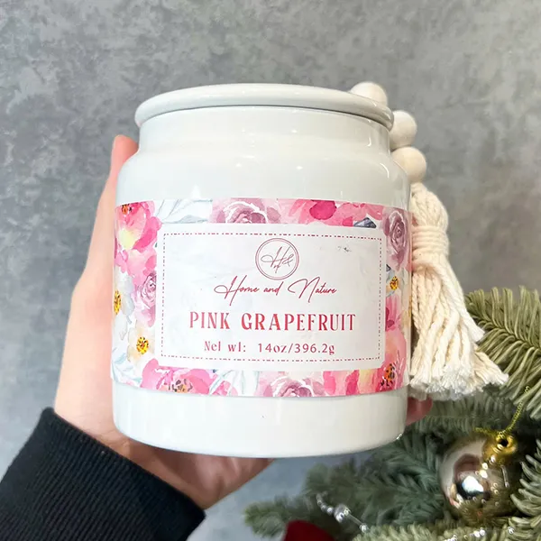 Nến Thơm Home & Nature Pink Grapefruit Scented Candles 396.2g - Nến thơm - Vua Hàng Hiệu