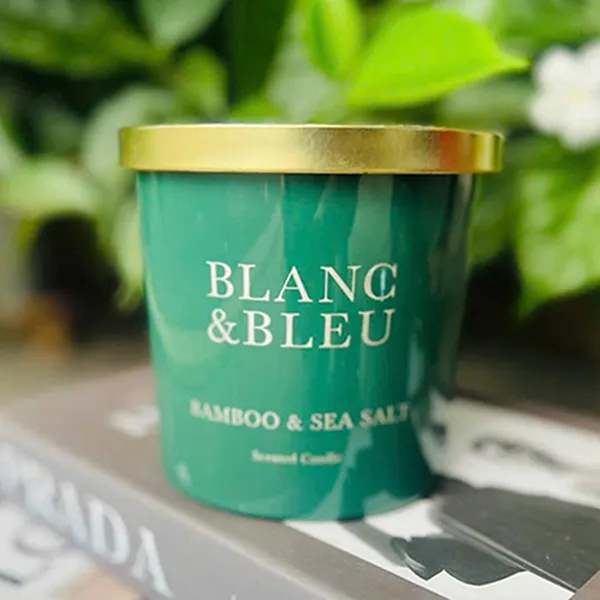 Nến Thơm Mosaic Bath Blanc & Bleu Bamboo & Sea Salt Scented Candle 652g - Nến thơm - Vua Hàng Hiệu