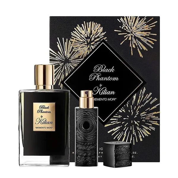 Nước Hoa Unisex Kilian Black Phantom Memento Mori Icon Set (EDP 50ml + Case Kim Loại 7.5ml)