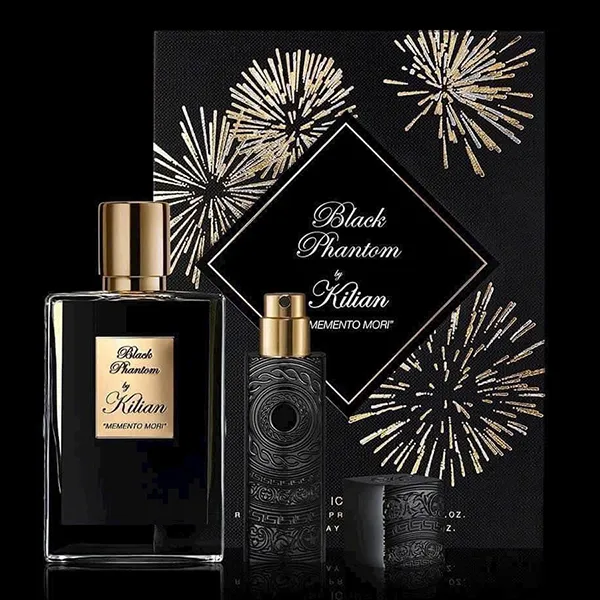 Nước Hoa Unisex Kilian Black Phantom Memento Mori Icon Set (EDP 50ml + Case Kim Loại 7.5ml)