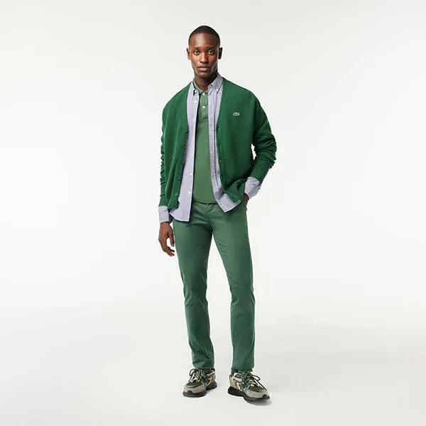 Quần Dài Nam Lacoste Custom Slim Fit HH8946 5HX Màu Xanh Green Size 38